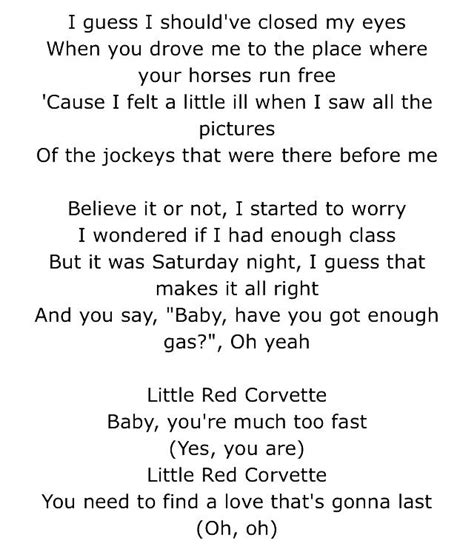 Released in 1982 on the “1991” album, “Little Red Corvette” comes from a nap Prince had in band member Lisa Coleman’s 1964 pink Mercury Montclair Marauder after an all-nighter in a recording studio. The song uses cars as a metaphor for the woman in the song’s lack of sexual sincerity, with lines like “I guess I should’ve known by the way you parked your …
